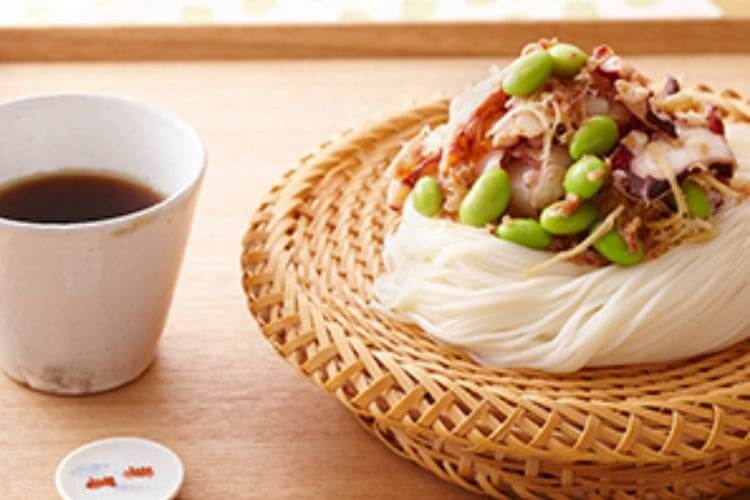 たこと生姜のおかか素麺